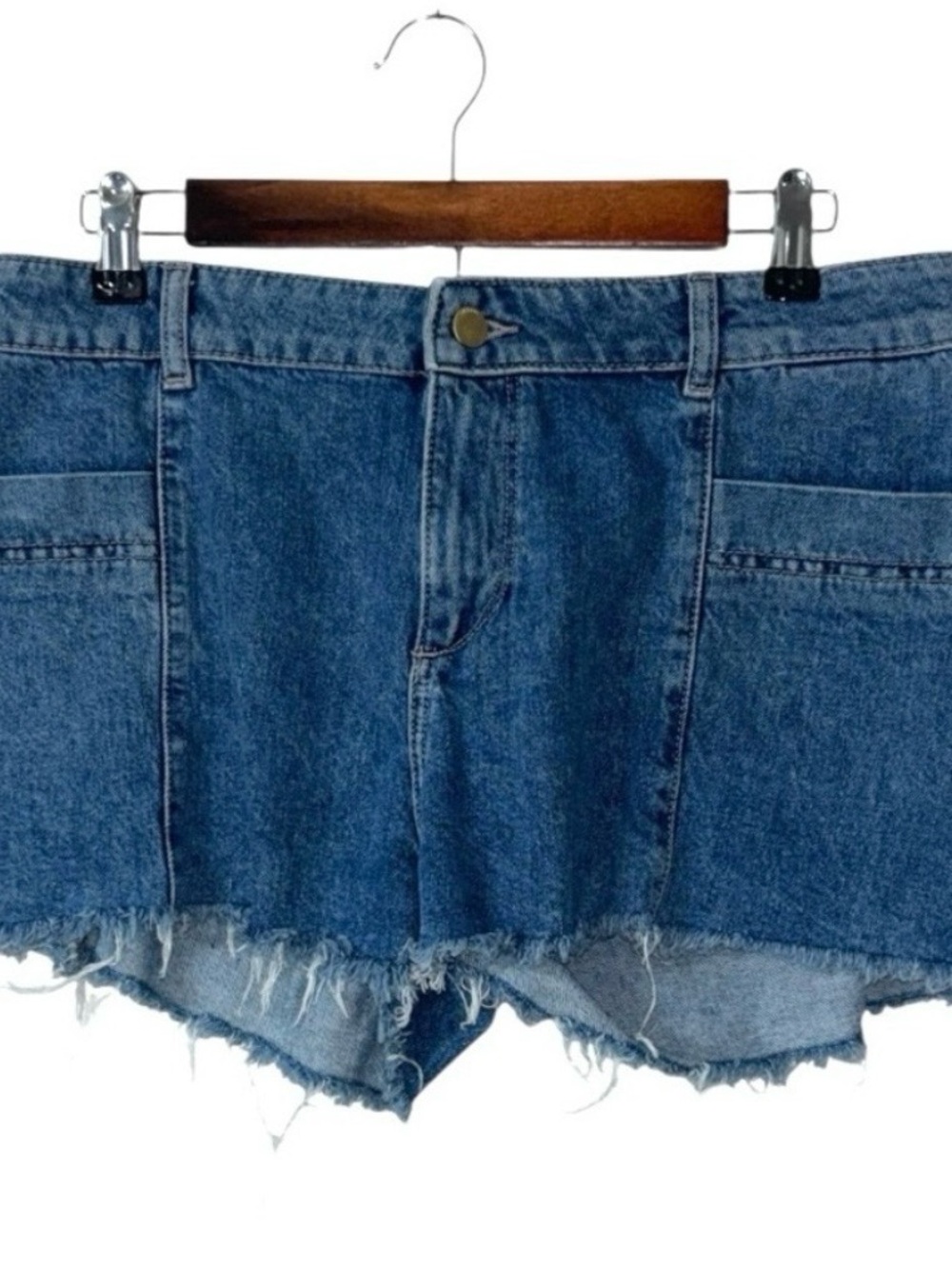 DL1961 Raw-Hem Denim Shorts in Blue Wash